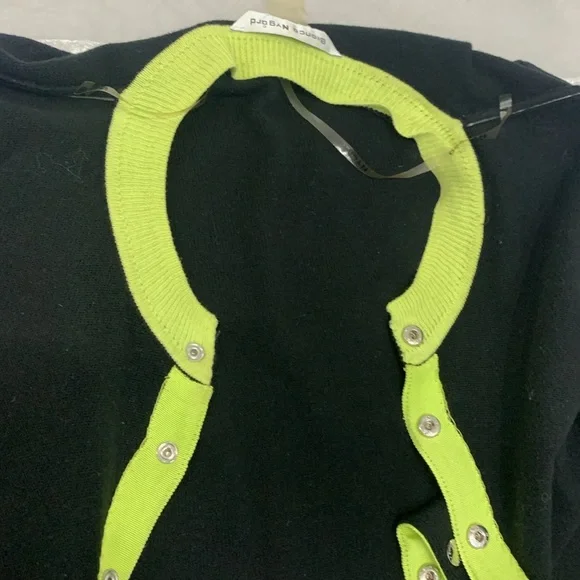 VTG Bianca Nygard Petite With Lime Trim Cotton Blend Cardigan - Picture 11 of 11